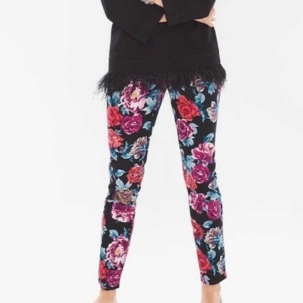 Chico’s Regal Rose Print Jeggings Floral size 2.5P